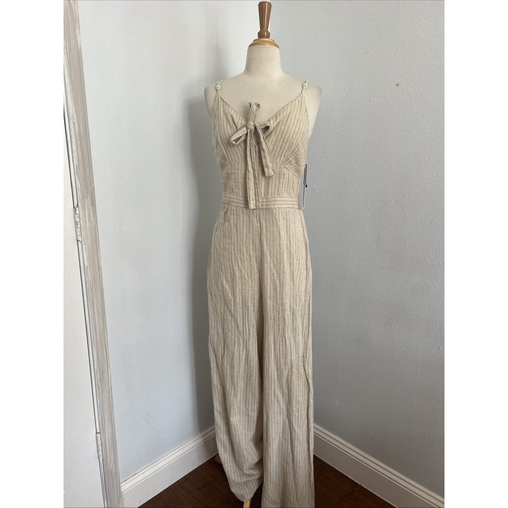 Japna Jumpsuit‎ Womens Medium Babydoll Stripped Smocked Wide Leg Y2K